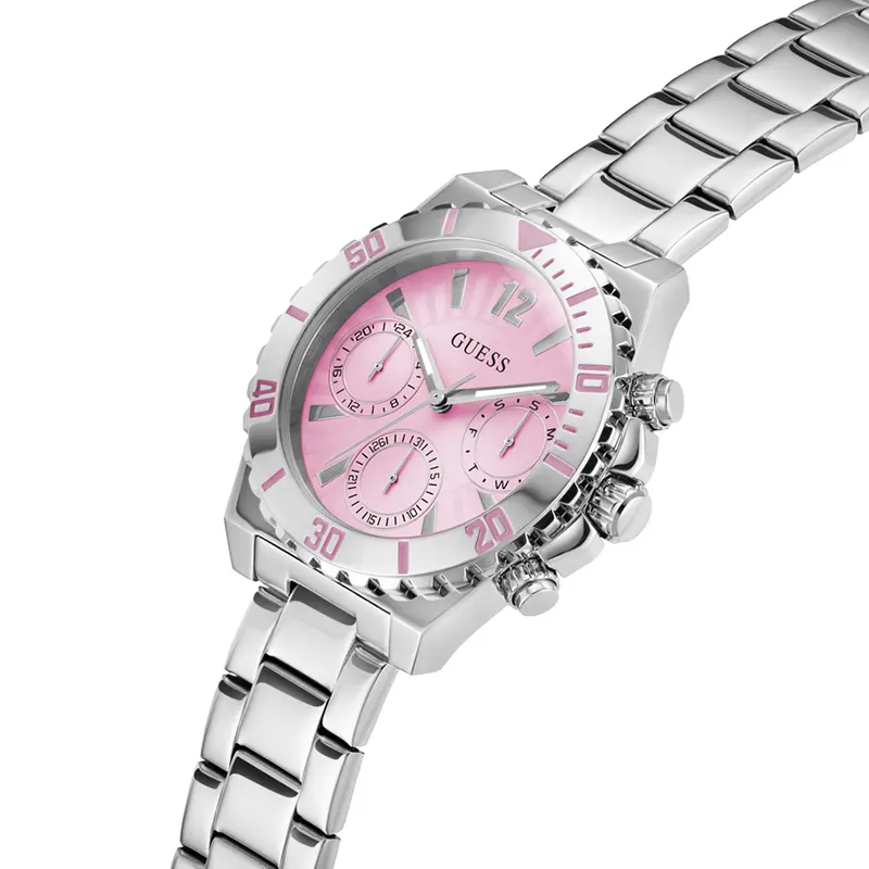 Guess Phoebe Pink Dial Fashion Ladies Watch- GW0696L1